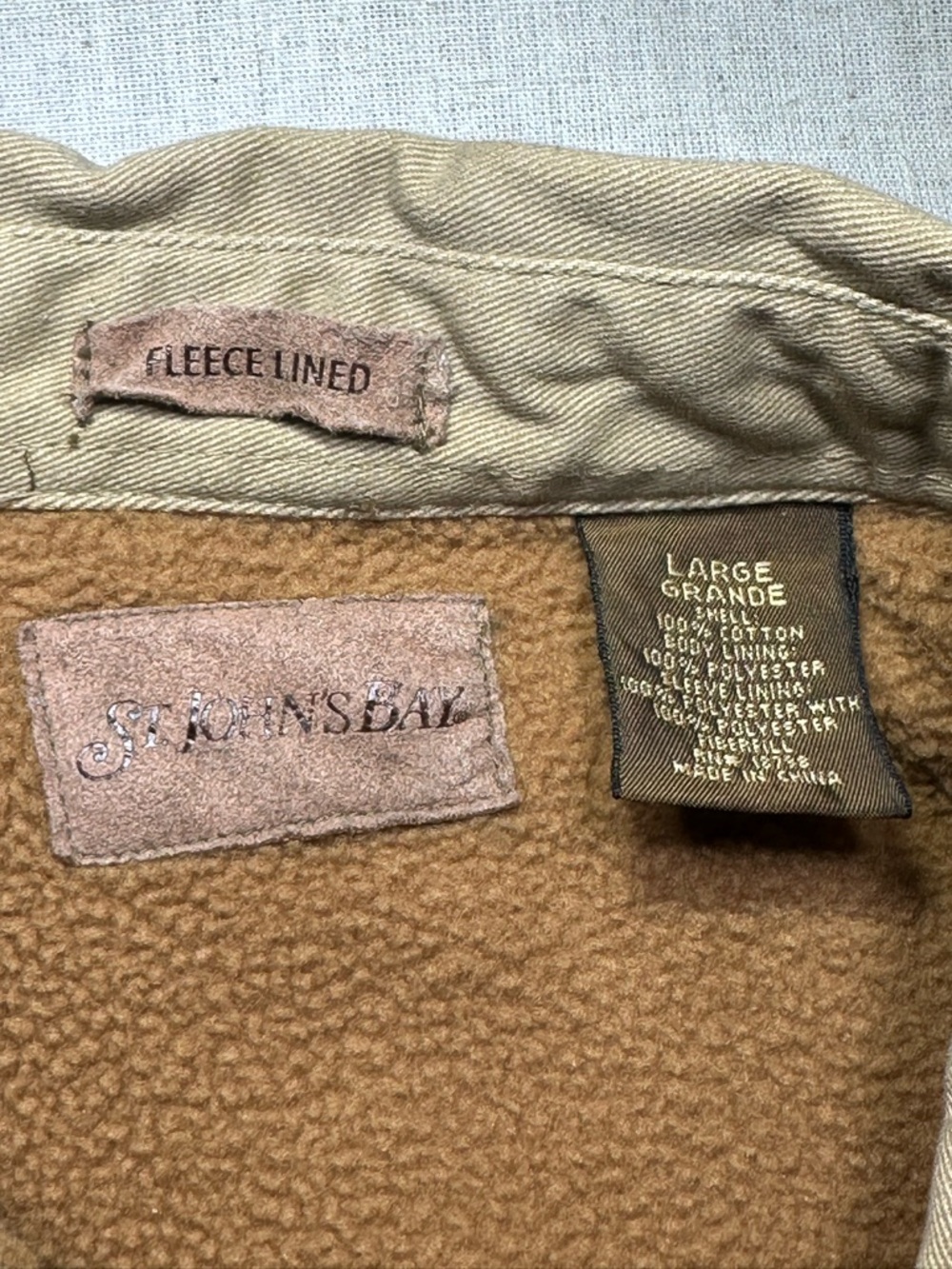 St. Johns Bay Canvas Work Shirt Jacket in Khaki NWT Mens XL #outdoors #work - Picture 6 of 9